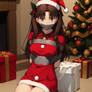 Rin Tohsaka tied up and gagged in santa dress