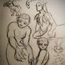Selkie and centaur sketchdump :9
