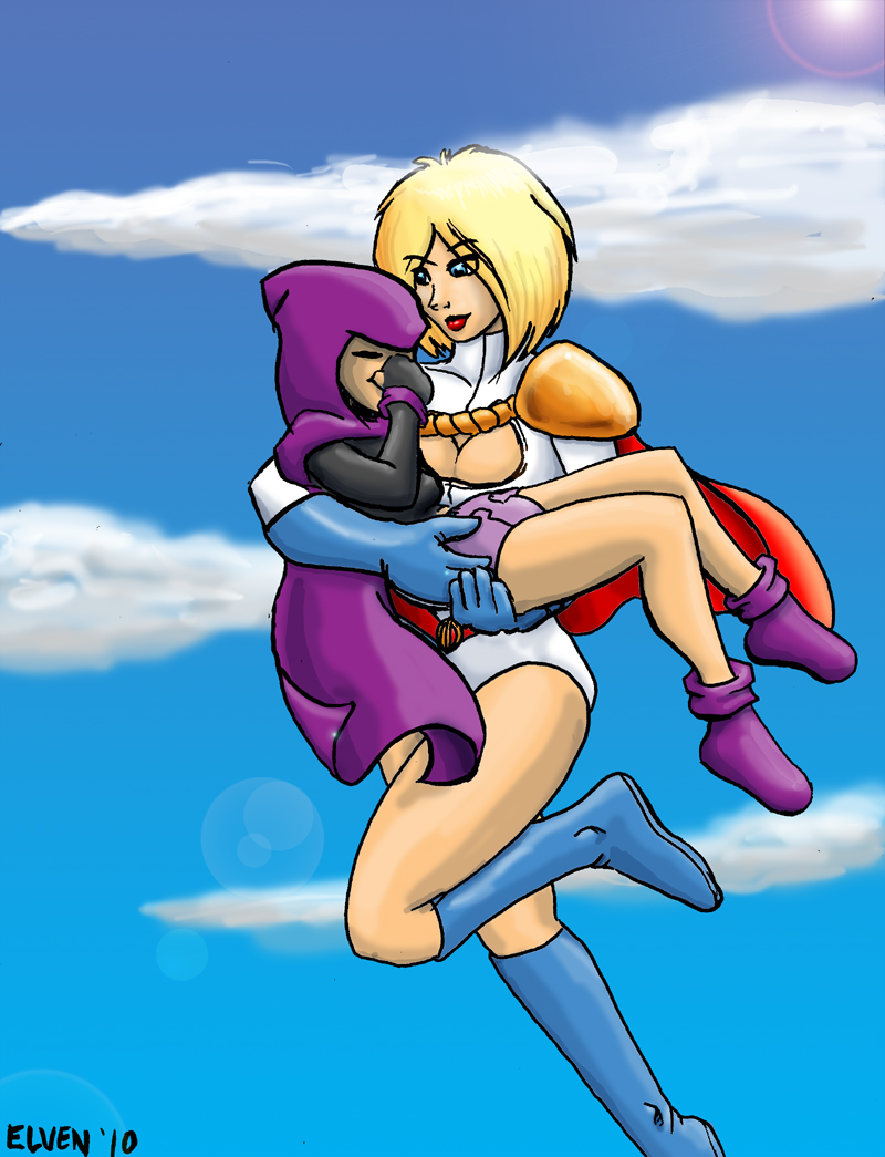 Power Girl and Raven