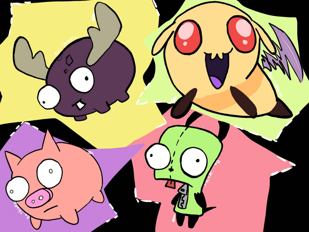 Mini Alce gir,mini alce, cerdito y abeja invader zim by MortussMortem on DeviantArt