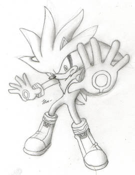 Silver the Hedgehog Black and White