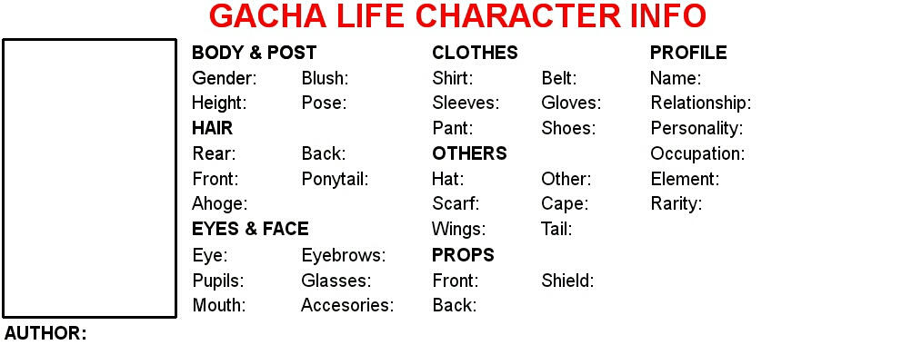Gacha Life Character Info Template By Akihiroakagi On Deviantart