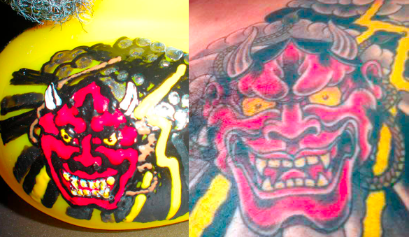 Oni Face Duck Tattoo