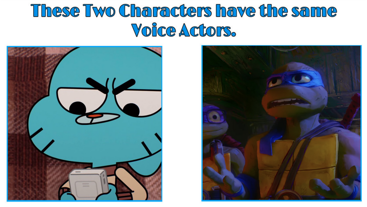 Same Voice Actor - Gumball and Leonardo by JZTSmokenem on DeviantArt