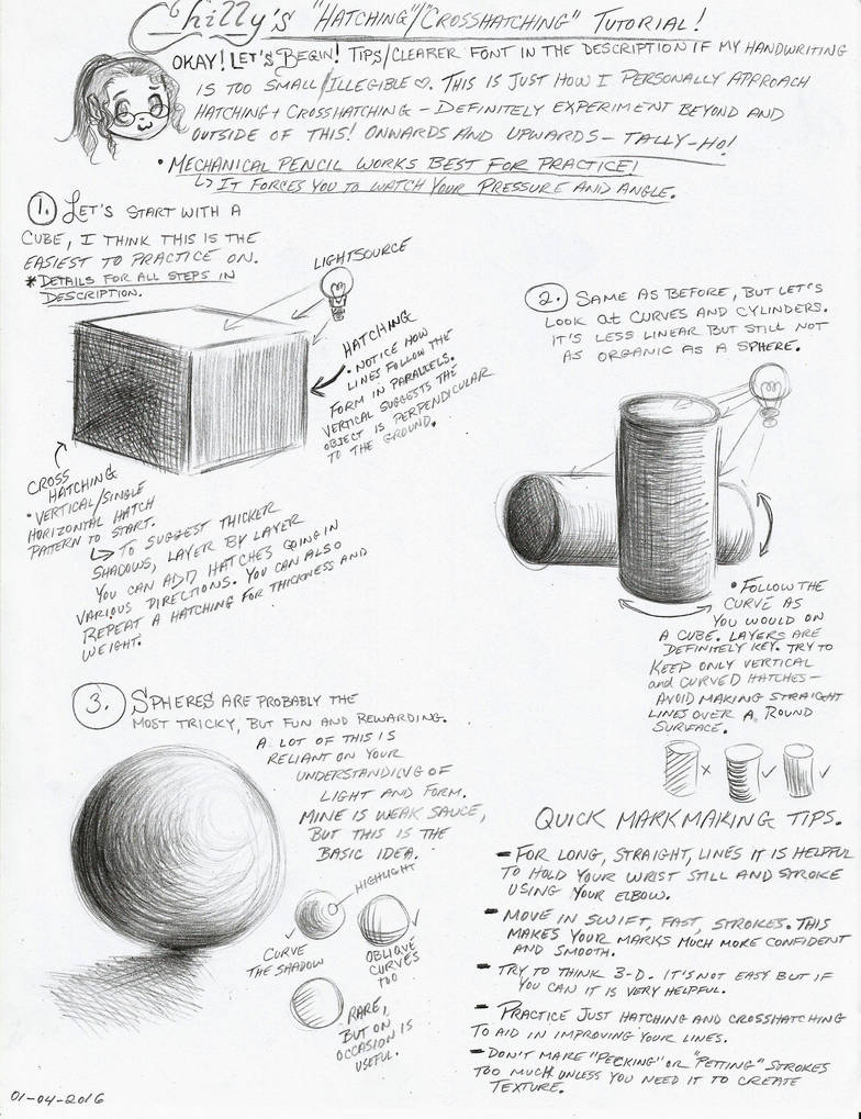 Hatching and Crosshatching Tutorial by ChillyAcademicIV on DeviantArt