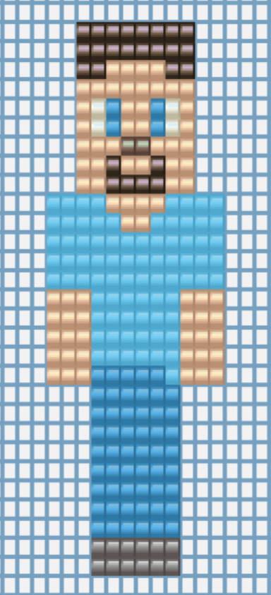 Minecraft Steve Perler Bead Design