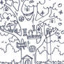 Fairy tree colouring page