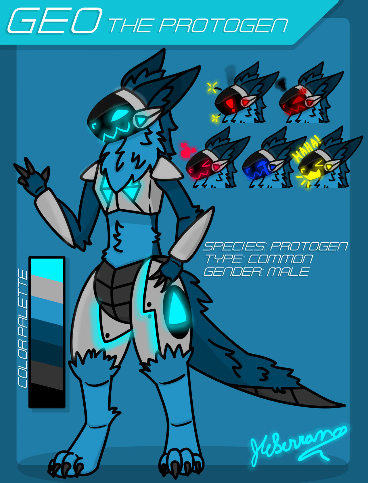 Reference Sheet (Geo the Protogen) by Akimates on DeviantArt