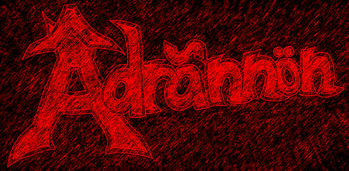 Adrannon logo v1, raining blood graphic pen filter