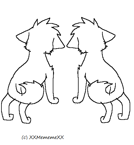 Cat Couple Lineart