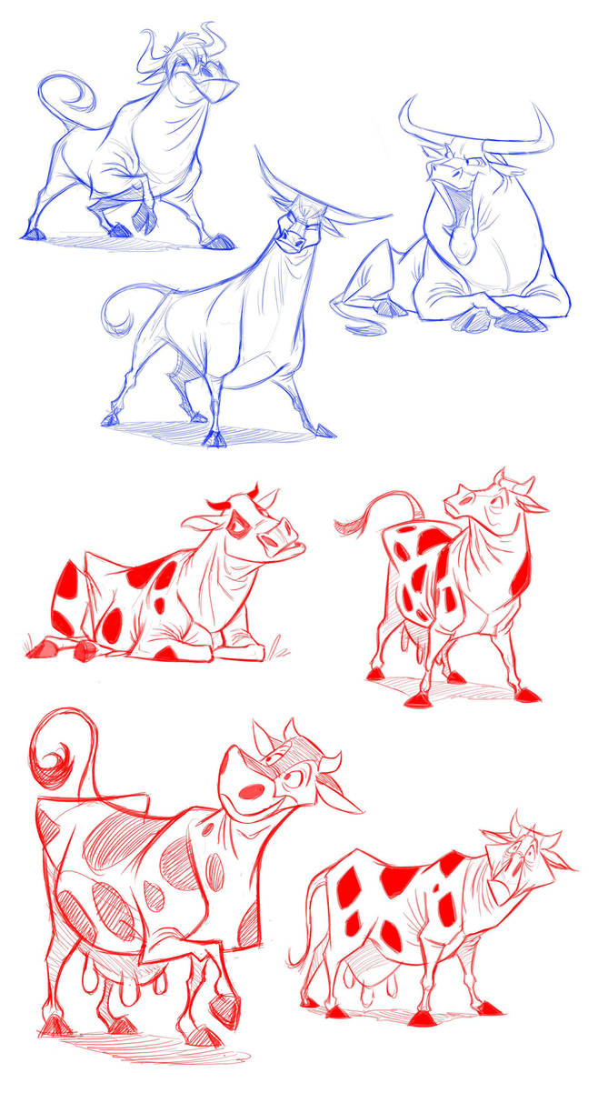 Cow Reverse Drawing A couple o' Cow Concepts by SuperStinkWarrior on DeviantArt