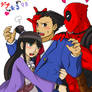 Maya,Phoenix Wright and Deadpool