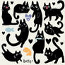 moody black cats ~ sticker pack design