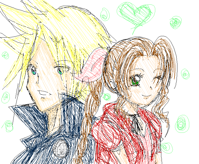 Cloud and Aerith