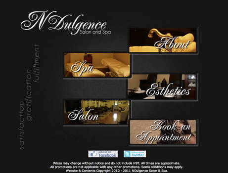 NDulgence Salon Website 2011 Design