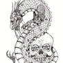 Chinese Dragon And Skull