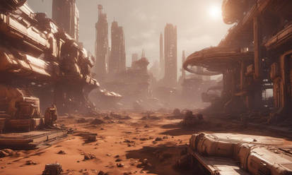 Dystopia city on Mars