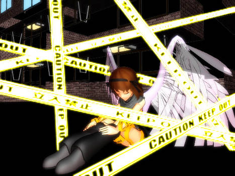 Caution Tape Angel: Keep Out