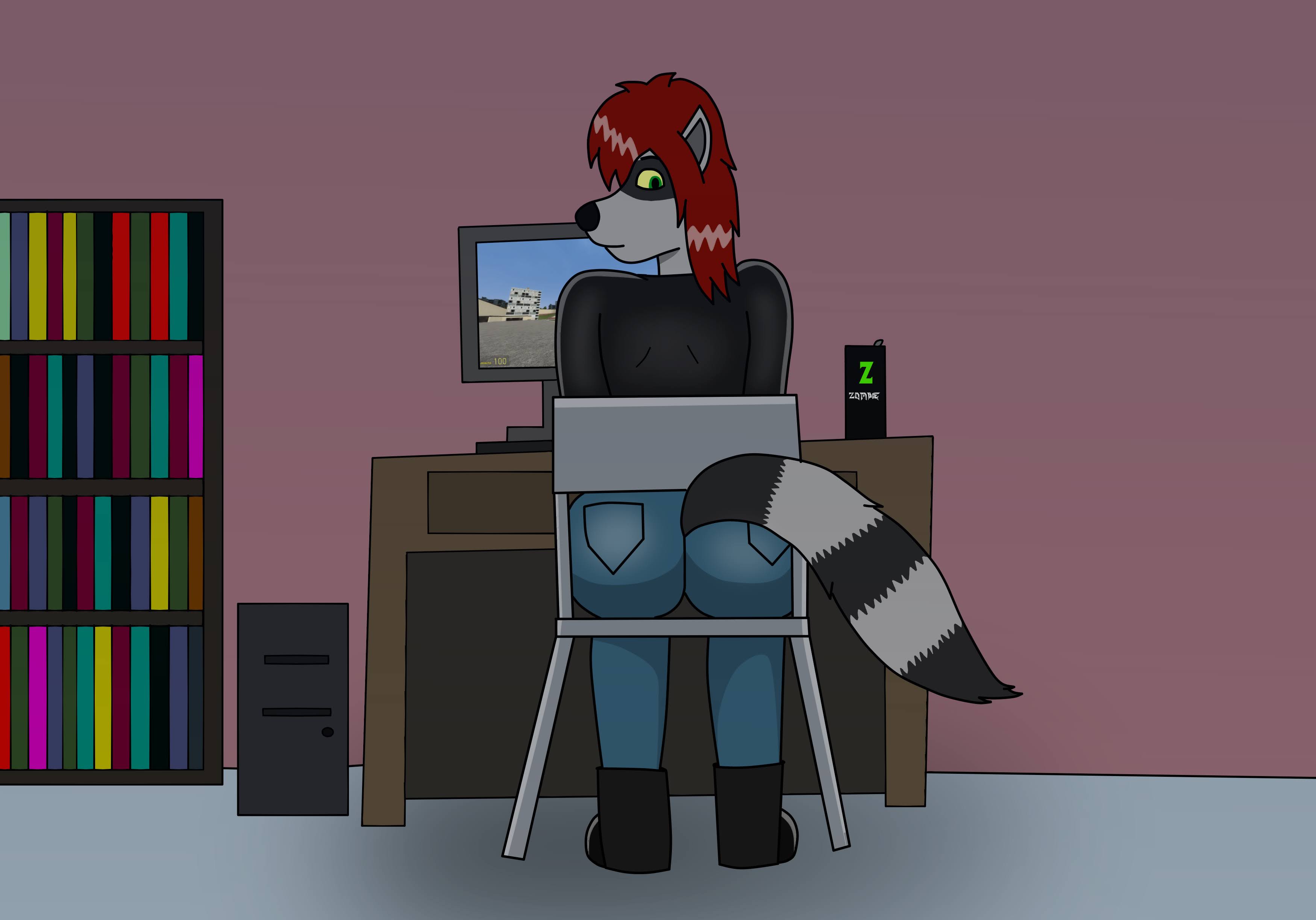 Gamer Raccon Thicc Raccoon Gamer by SlayerTheRaccoon on DeviantArt