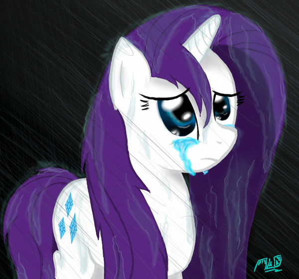 Cold Rarity Rarity standing in the rain... by MLOpl on DeviantArt