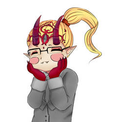 Ibaraki with glasses and ponytail