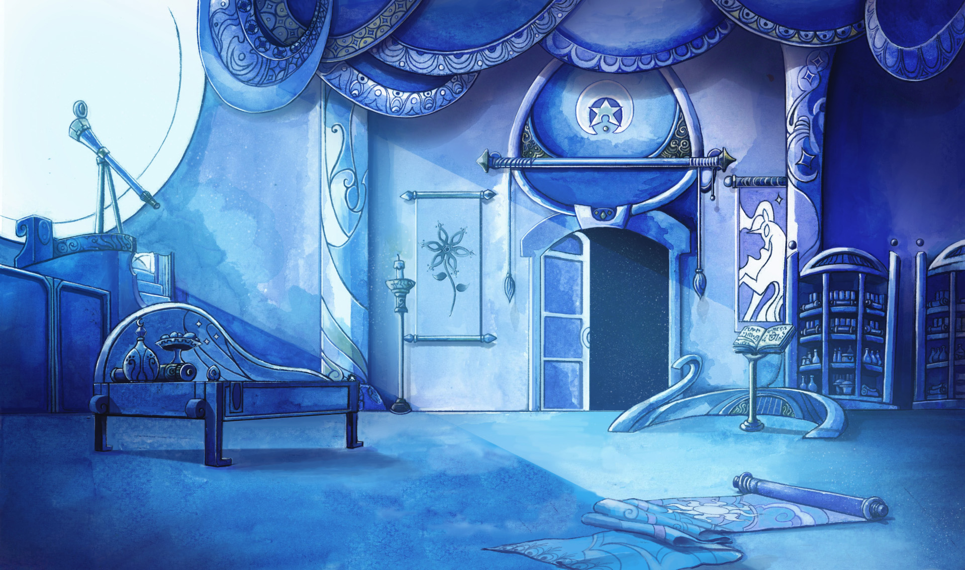 Lullaby for a Princess - Luna's room background by cmaggot on DeviantArt