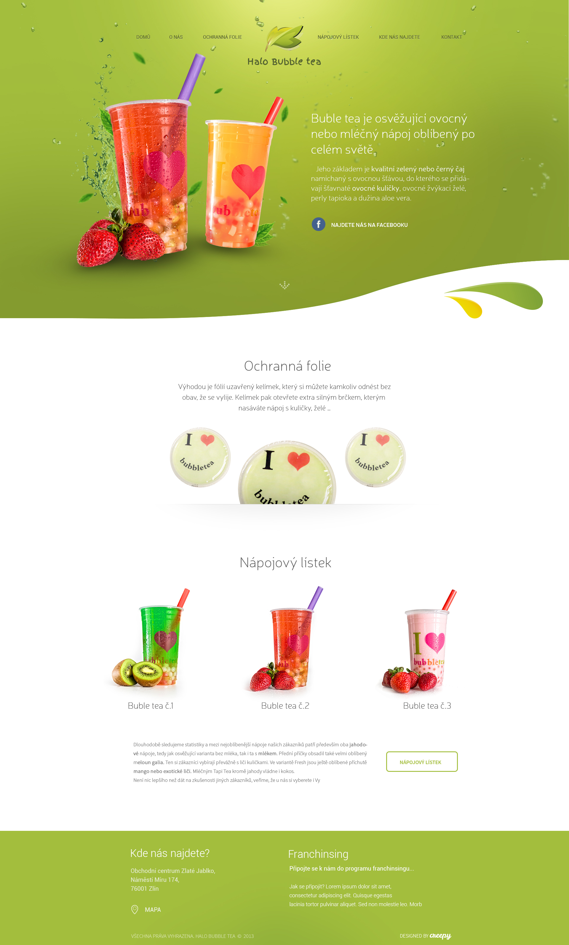 Halo Bubble tea website