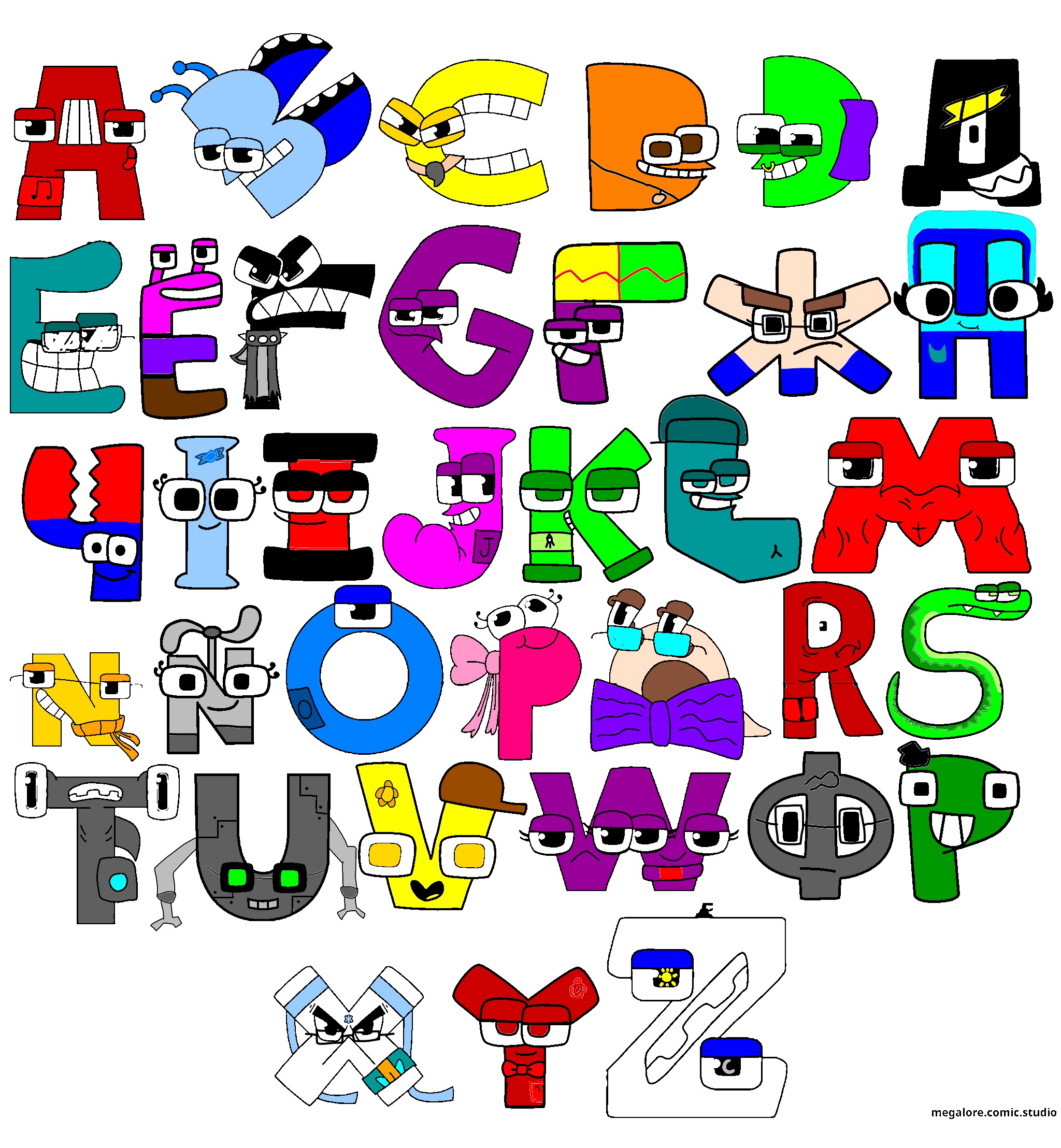 I made redesign random alphabet lore by Dyton11 on DeviantArt