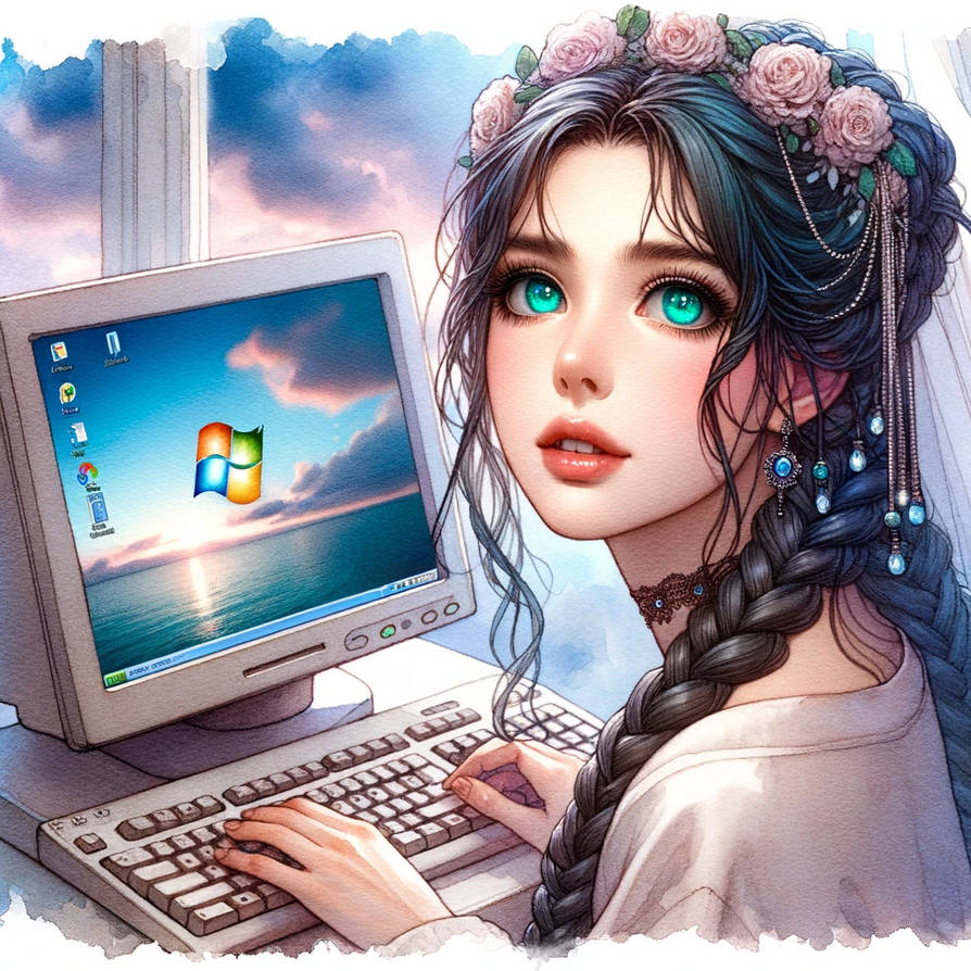 AI assistant Ayana: Windows XP enjoyer by holonaut64 on DeviantArt