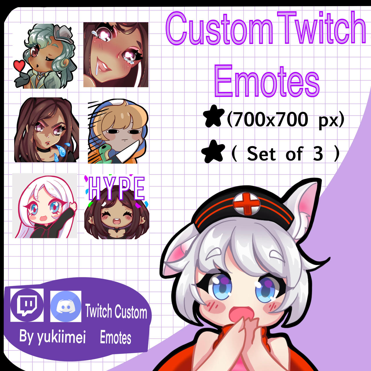 Custom Twitch Emotes | Chibi Emotes by Yukiimei on DeviantArt