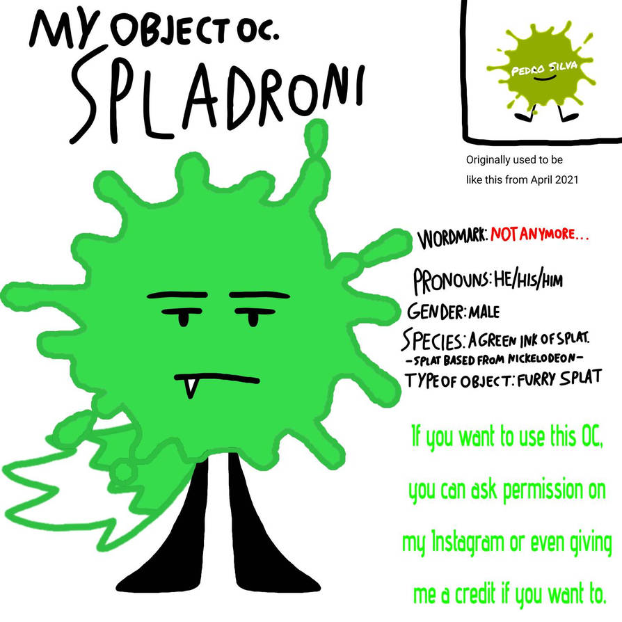 Object Oc Ref Spladroni (My Object OC) Reference Sheet Ig... by CrystalMidoriDiamond ...