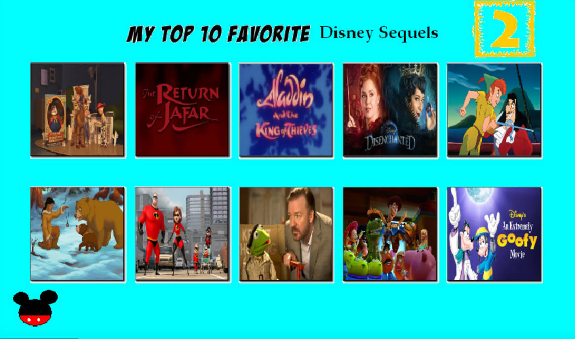 Disney Sequels Ranking My Top 10 Favorite Disney Sequels by Ironbond0074real on DeviantArt