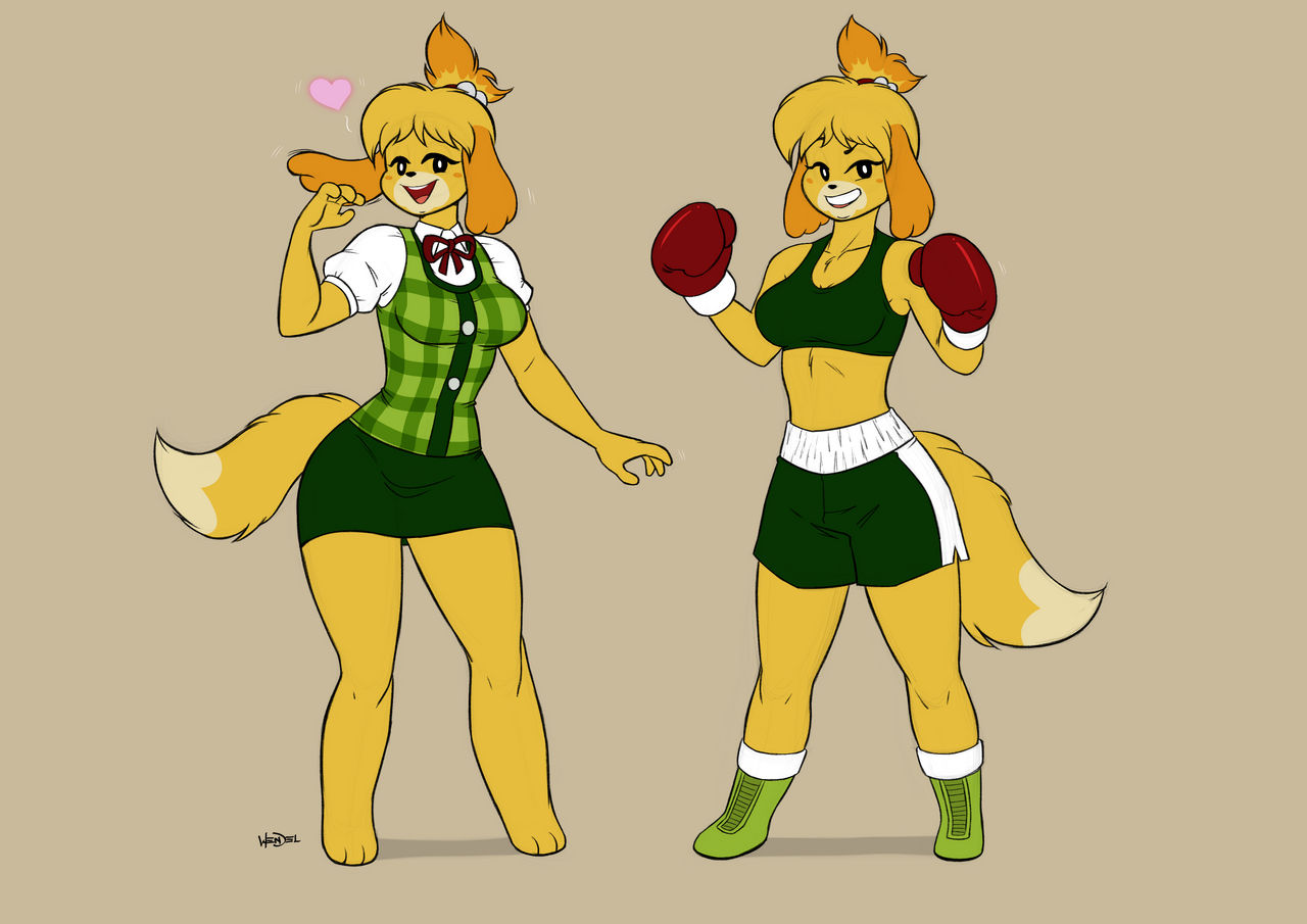 Isabelle again, and also as a boxer.