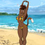 Deborah in a Gold Terrific Bikini.