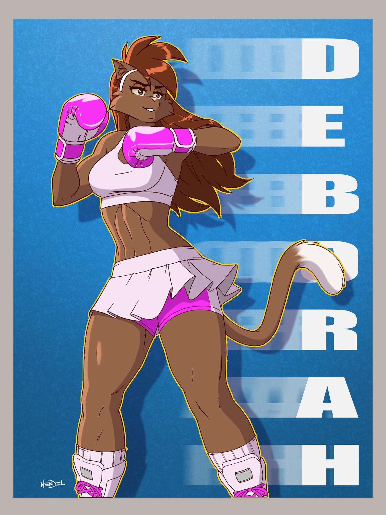 Deborah in white and pink.