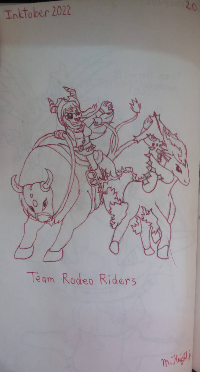 Team Rodeo Riders Sketch #Inktober2022 Day 20 by RodgerRingtail on ...