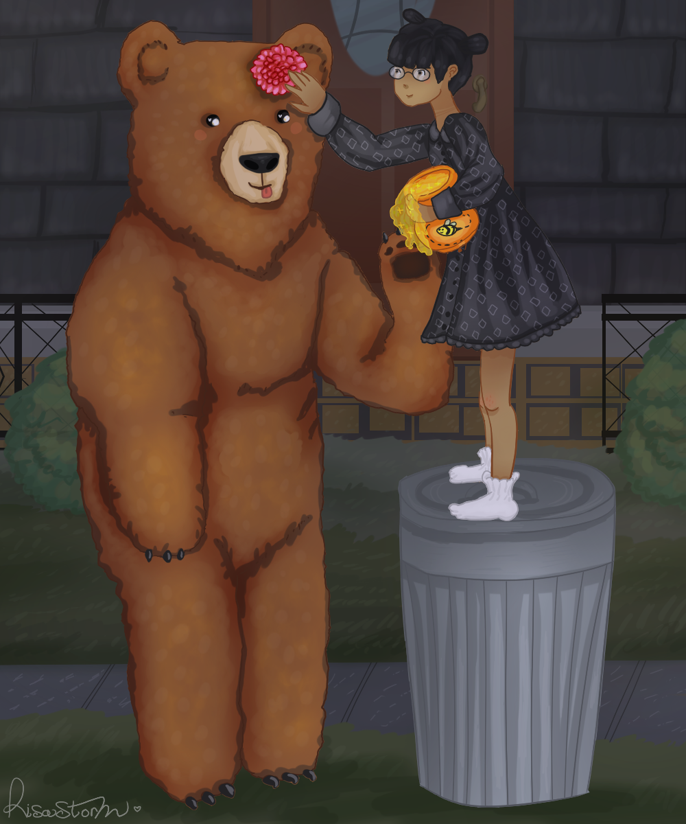 Cassandra Goth and Claire the Bear