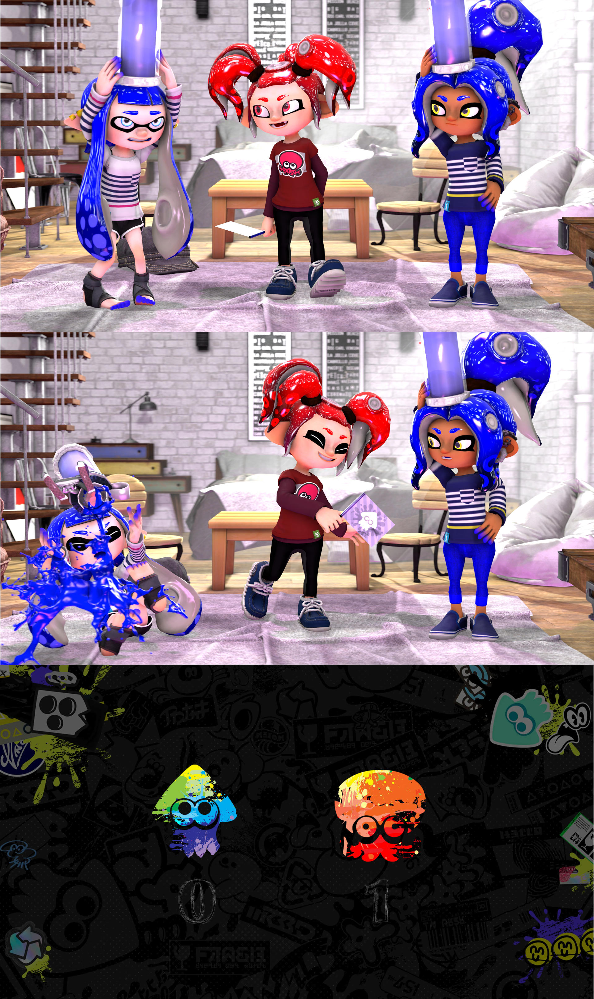 Squid vs Octo Challenge Part 1 by AnakiwaBlue on DeviantArt