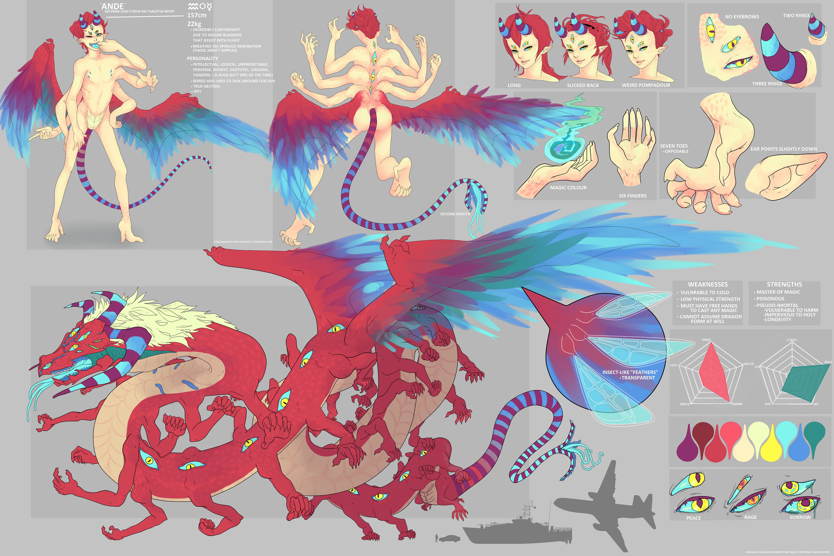 ORIGINAL CHARACTER REFERENCE SHEET - ANDE by creepalopod on DeviantArt. 