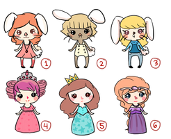 cheap and tiny, bun and princess adopts (closed)