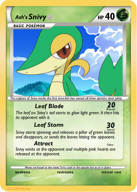 Ash's Snivy - Trivia Card by CrossfireOfPO on DeviantArt Ash's Snivy - Trivia Card by CrossfireOfPO on DeviantArt