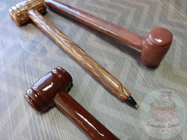 Gavel Pens! Handmade polymer clay