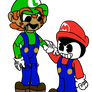 Bendy and Bandit as the Mario Bros