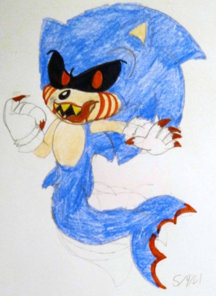 Sonic Exe (my first perspective :3) by kaleePANDA on DeviantArt