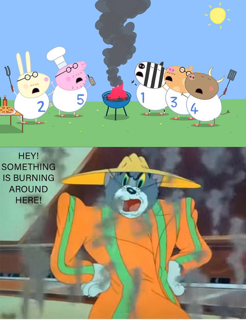 Exploding Daddy Pig Hey Daddy pig barbecue is burning around here by XDeviantartFan1999X on ...