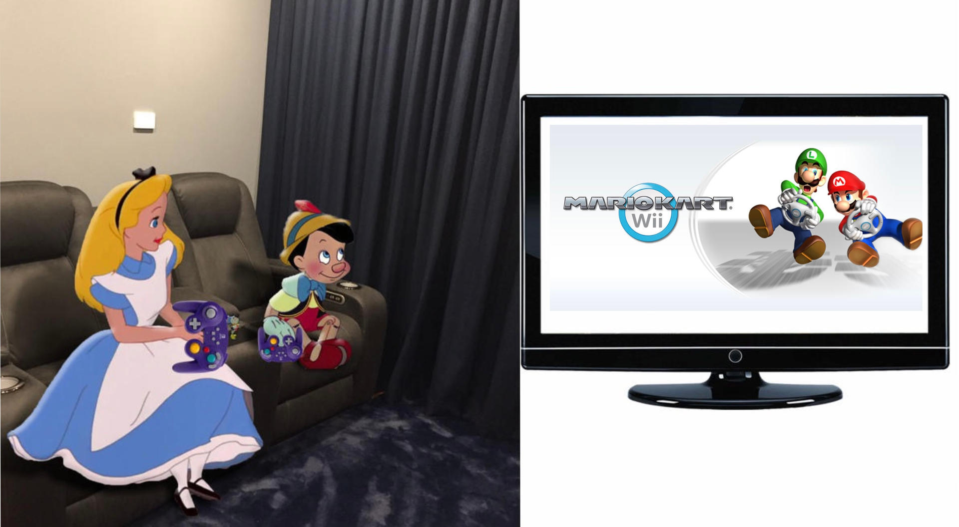 Alice Mario Alice and Pinocchio play Mario Kart Wii by XDeviantartFan1999X on ...