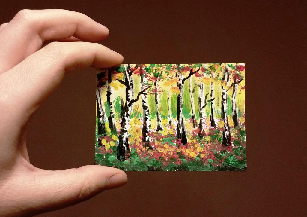 ACEO - Acryl painting - Forest