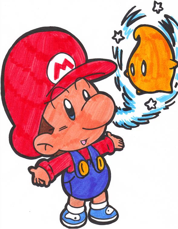 baby mario and a luma