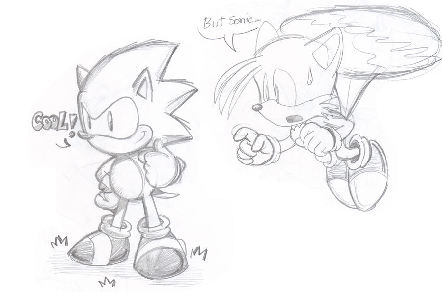 sonic and tails sketch by Nintendrawer on DeviantArt