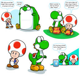 Hey, it's Yoshi and Toad